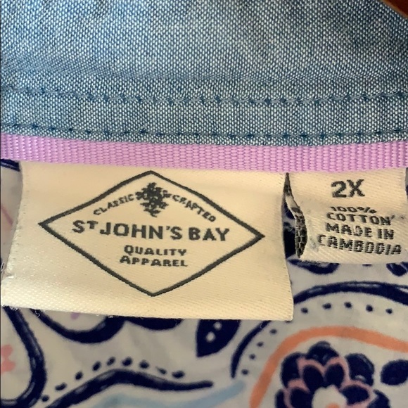 St John’s Bay Pastel Paisley Button Down - Picture 4 of 5